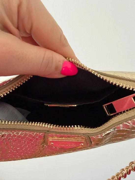 Aldo Metallic Gold Crescent Mini Bag - Picture 5 of 5